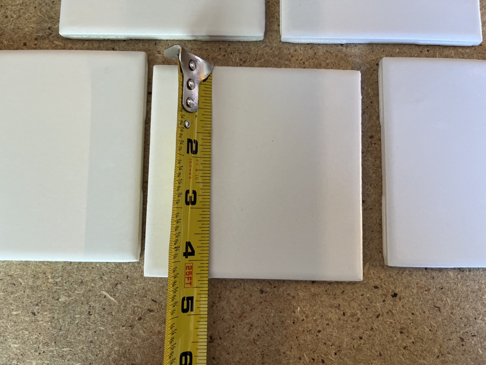 5 Pc White 4-1/4" x 4-1/4" Ceramic Tile Matte White United States Tile Co U273 gallery