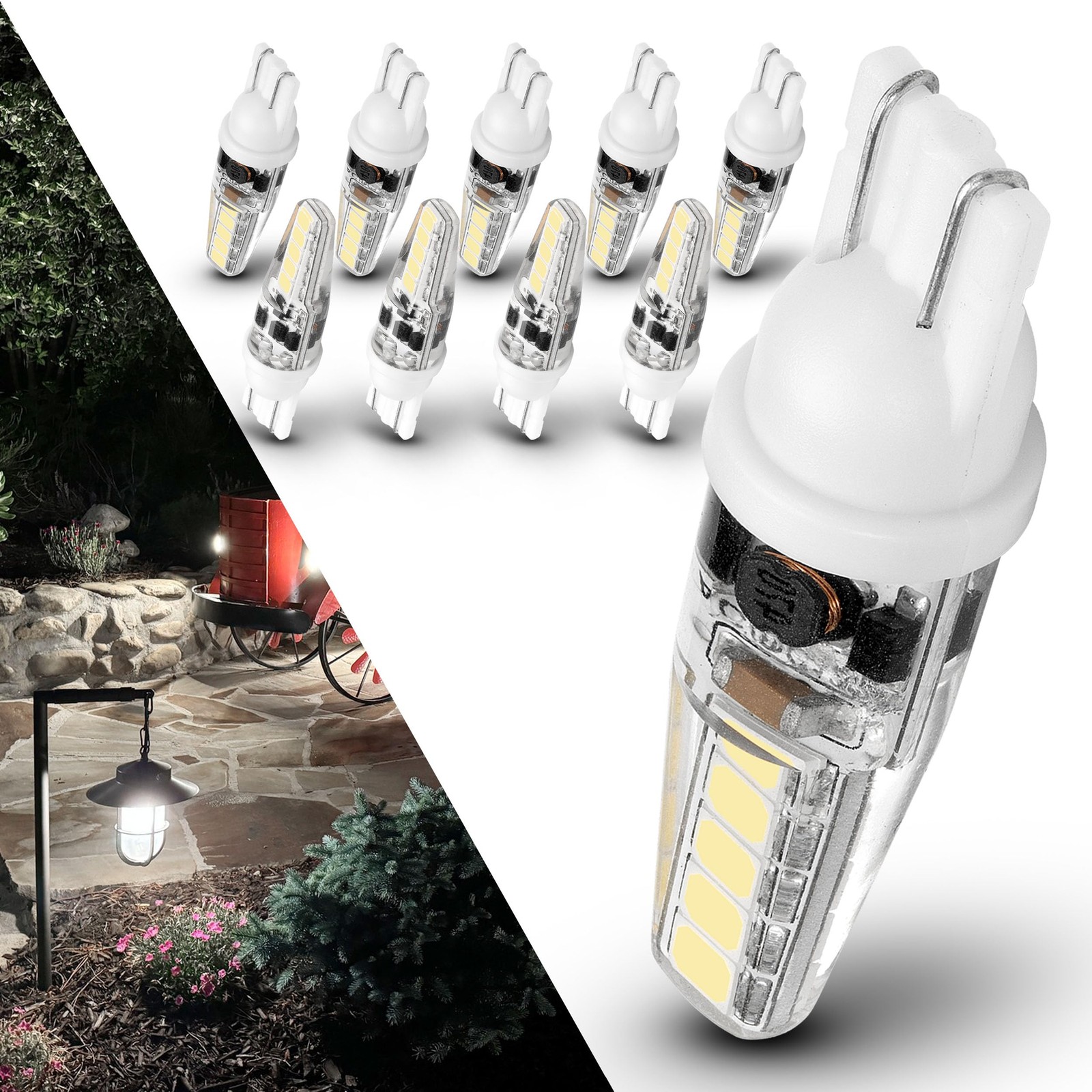 3 Watt T5 T10 LED Wedge Base Light Bulbs AC/DC 12V-24V Equivalent 25W-30W 600... gallery