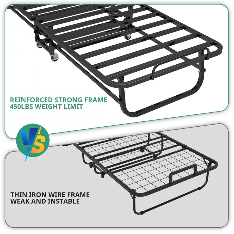 Portable 31" 38" Rollaway Bed Folding Bed with Foam Mattress for Adults & Guest gallery