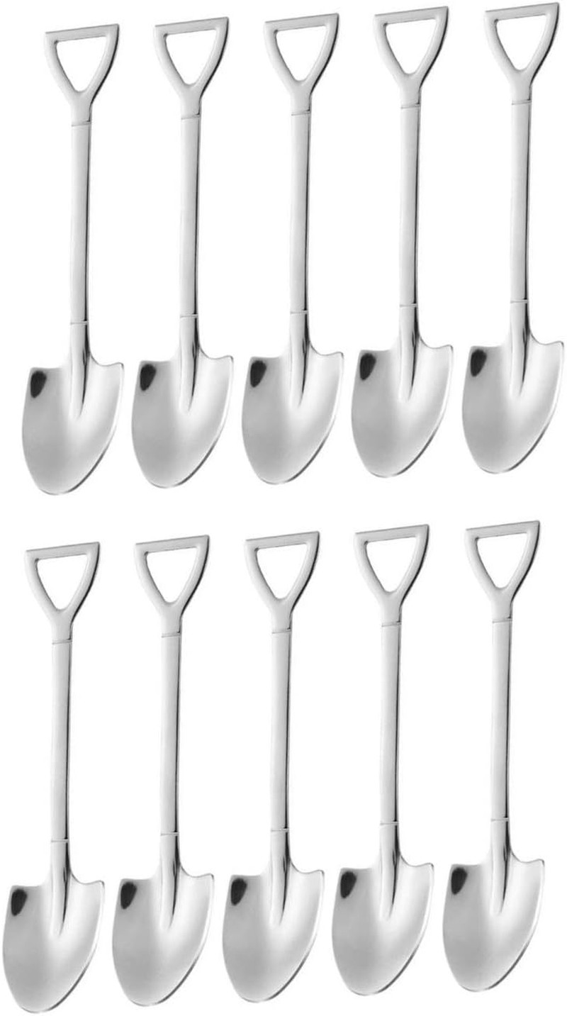 10 Pack Dessert Spoon 6 Inch Shovel Shape Stainless Steel Spoons Ice Cream Fruit gallery
