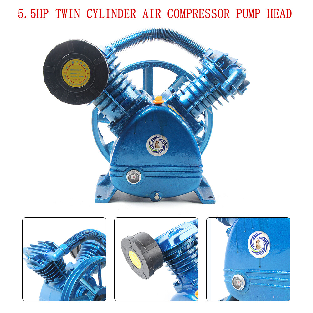 21CFM 5HP 175 PSI Air Compressor Pump Motor Head Double Stage V-Style 2-Cylinder gallery
