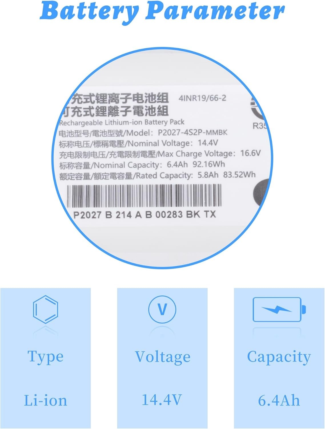6400mAh 14.4V Robot Vacuum Cleaner Replacement Battery for Dreame W10 W10S gallery