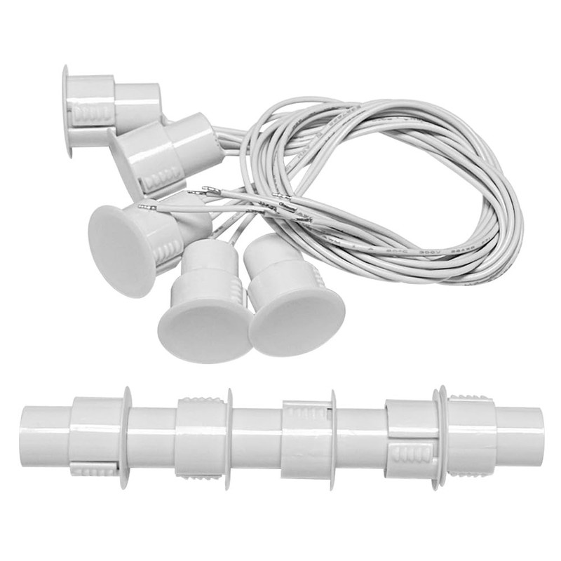 5 Sets Flush Mounted 3/4" Door Magnetic Contacts Alarm Switch Sensor NC WHITE gallery