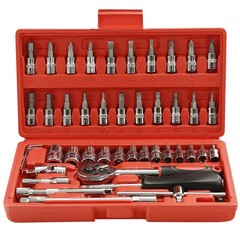 48 Pcs Socket Wrench Set 1/4″ Drive Ratchet Metric Kit Garage Car Repair Tool US