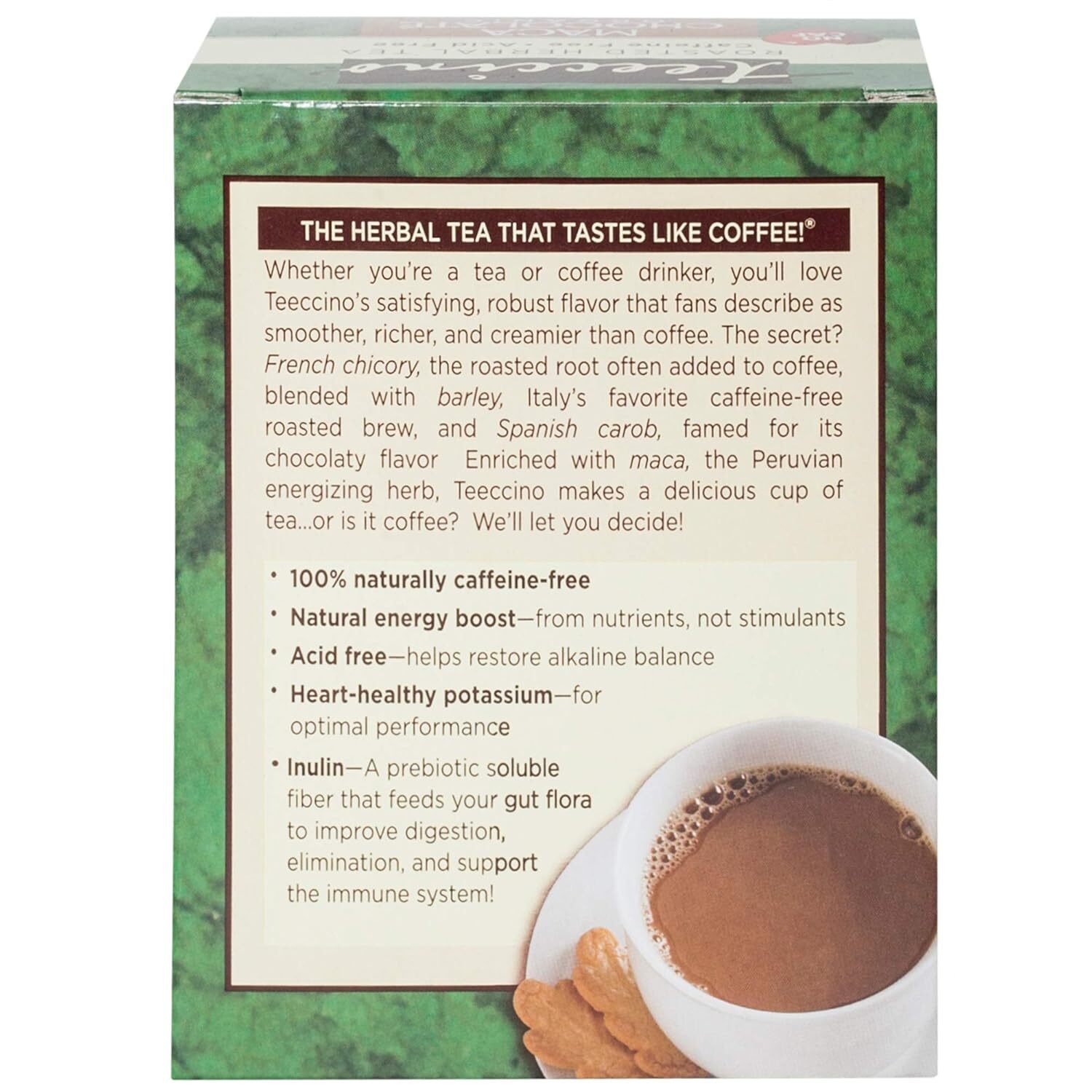 Teeccino Herbal Coffee Chocolate Dark Roast 10 Tea Bags 10 Bag gallery