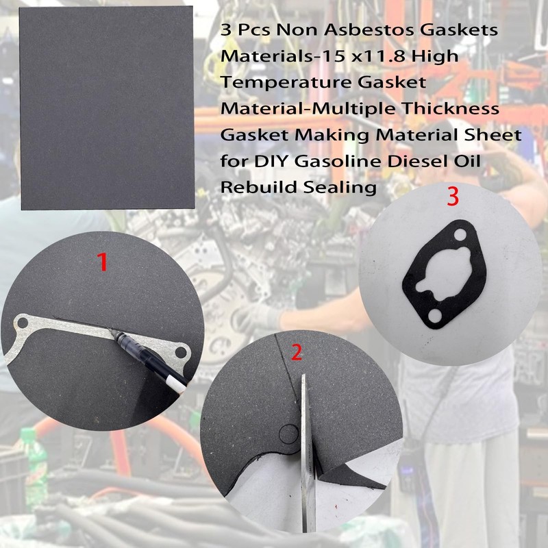 DVBB Gaskets Material Non Asbestos Materials-15 x11.8 in Temperature Gasket... gallery