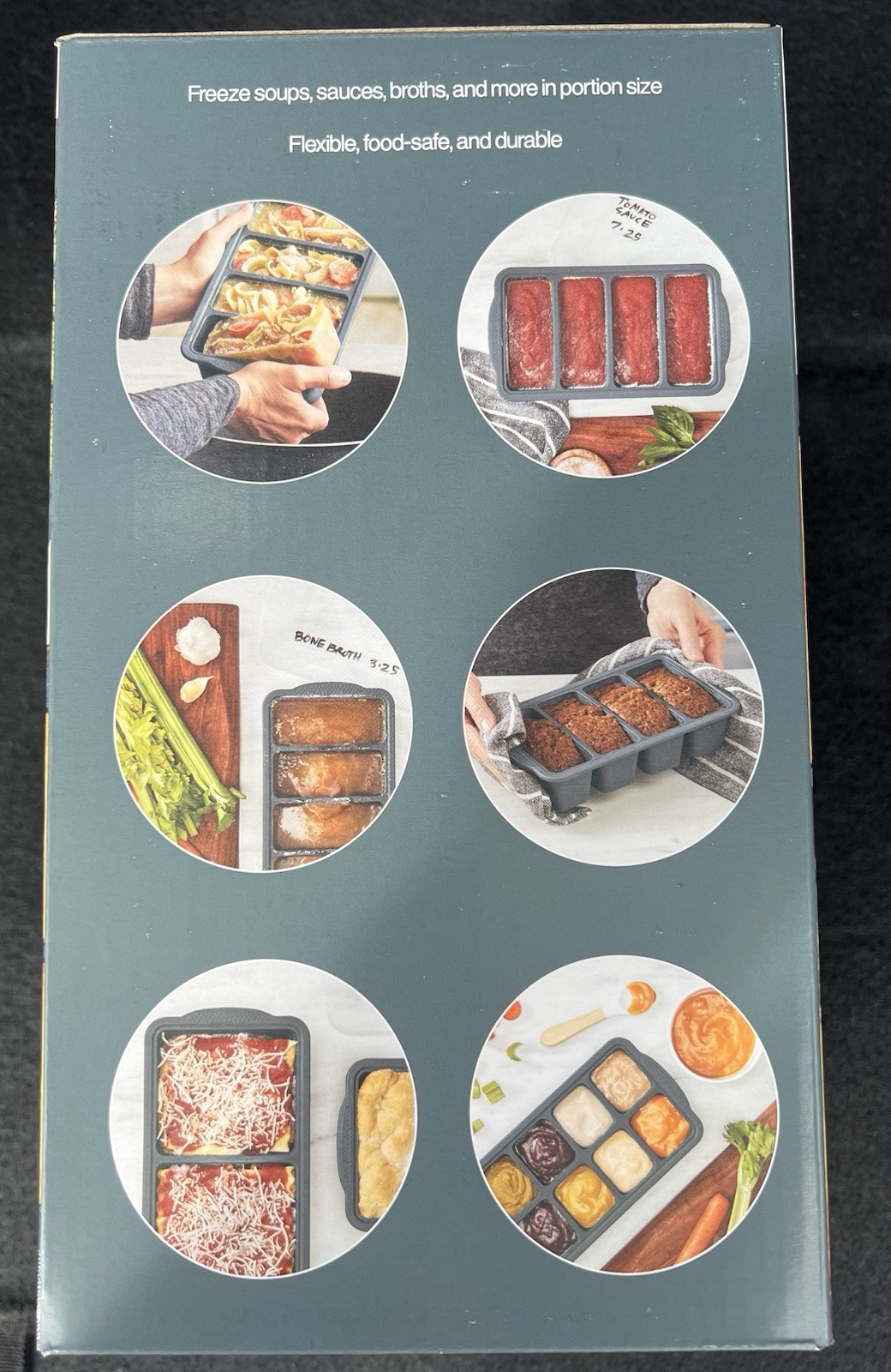Food Grade Silicone Freezer Trays-Molds 5 Pack Gray W/Lids-Great For Food Prep gallery