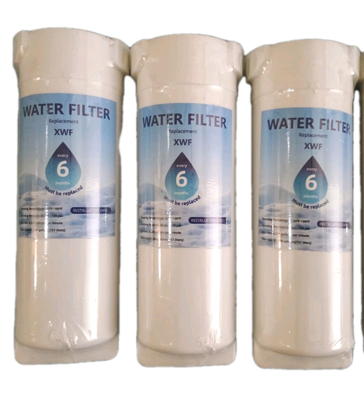 Waterdrop XWF Replacement For GE® XWF Refrigerator Water Filter, Pack of 5 gallery