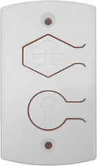 White Two Button Cover Plate, inside Control Unit, for Wayne Dalton Garage Door
