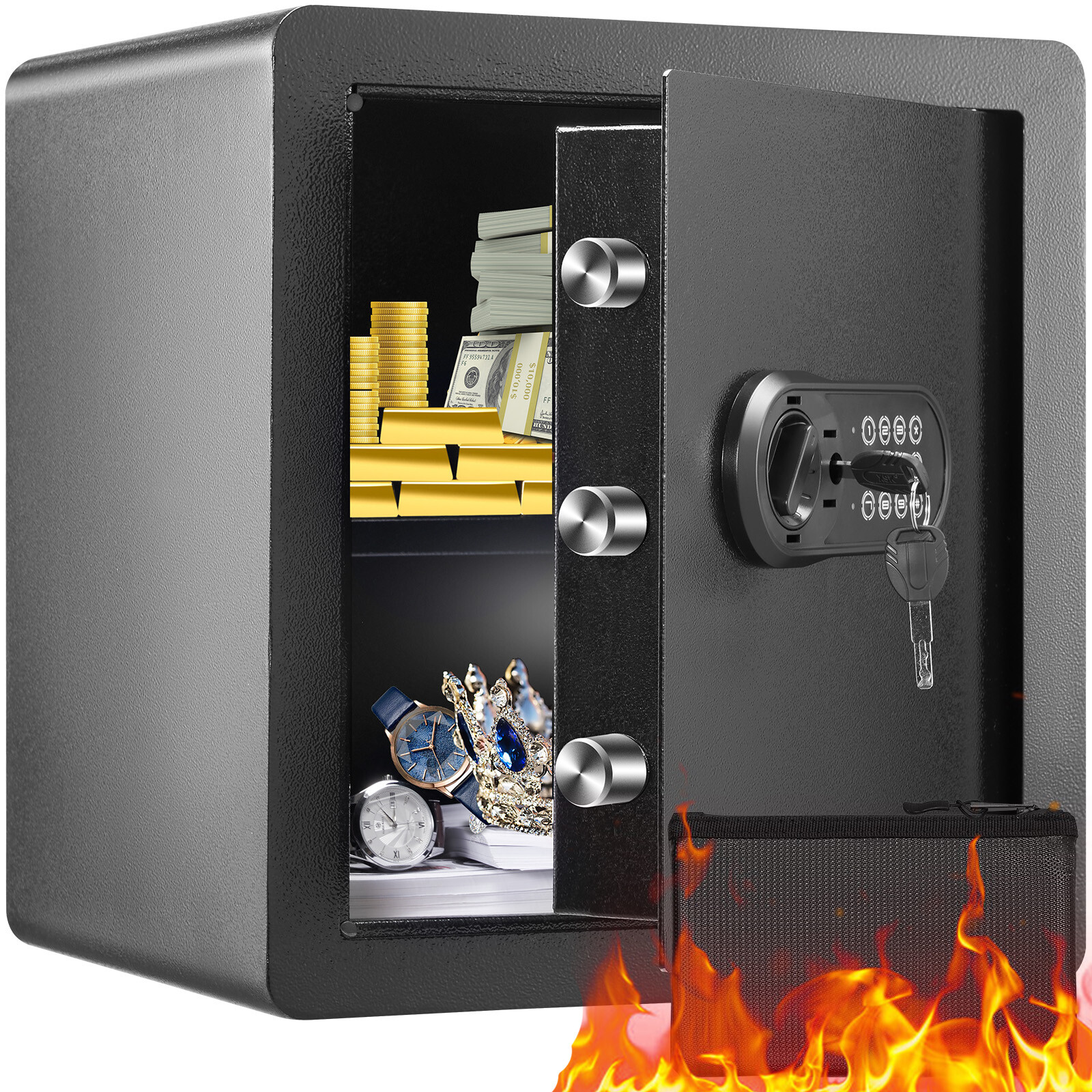 VEVOR Safe Box Lock Security for Cash Gun 1.8 Cubic Feet Home Office gallery