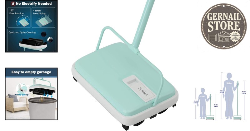 Compact Mint Carpet Sweeper - No Noise, One-Touch Trash Disposal, Lightweight gallery