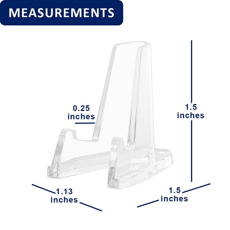 Coin Capsule Display Stand Deluxe Easels with 1/4" Shelf, Clear 100 Pack gallery