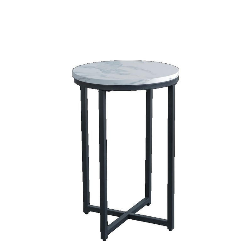 Faux Marble End/Side Table With MDF Top & Metal Frame For Any Small Space gallery