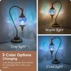 Turkish Moroccan Lamp with Bronze Base 3 Color Options Handmade Swan Neck Tiffa gallery