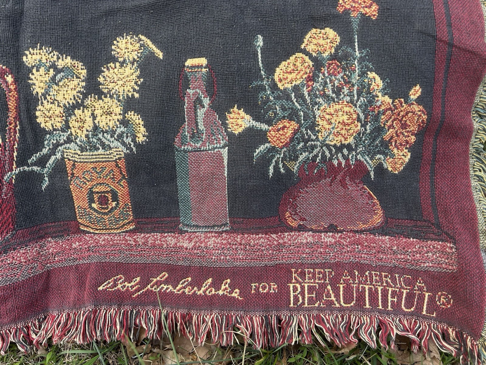 Bob Timberlake for Keep America Beautiful Flowers Berries Woven Tapestry Throw gallery