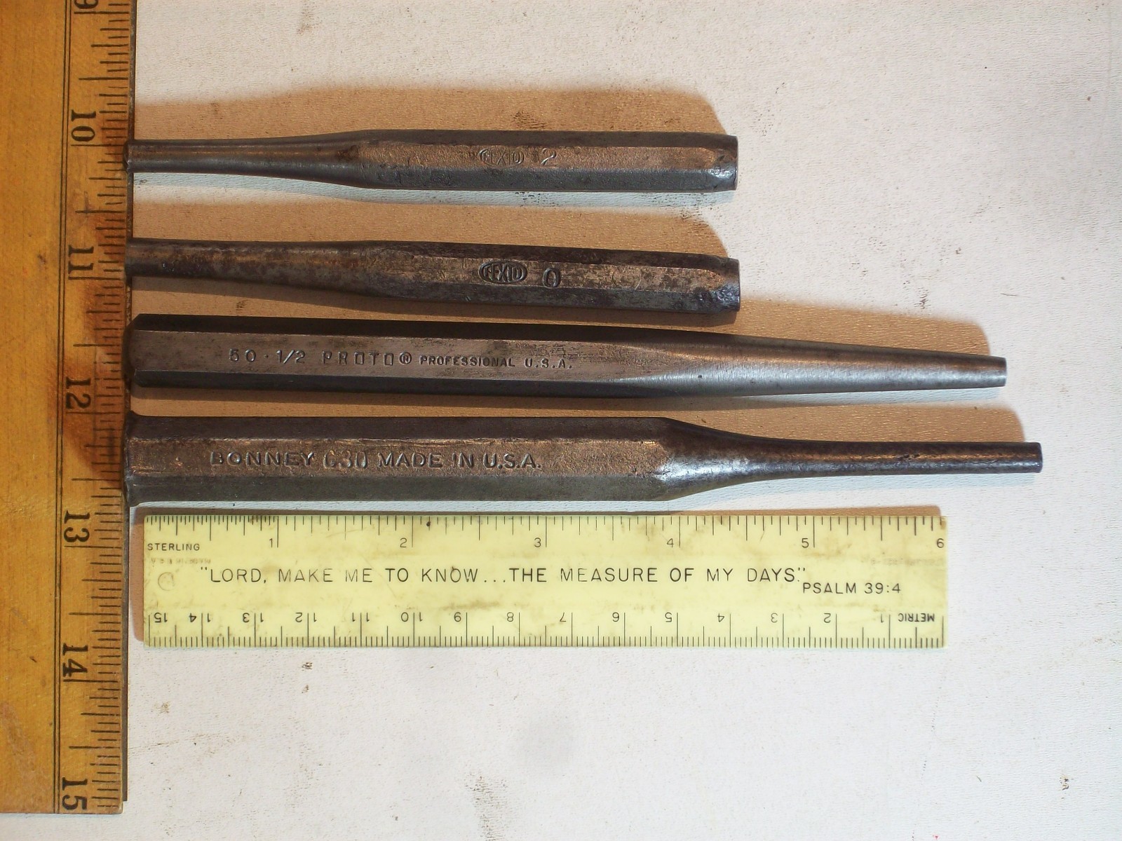 Hand tool DRIVE PIN PUNCH PROTO PROFESSIONAL 50 1/2 BONNEY C30 1/4 PEXTO #0, #2 gallery