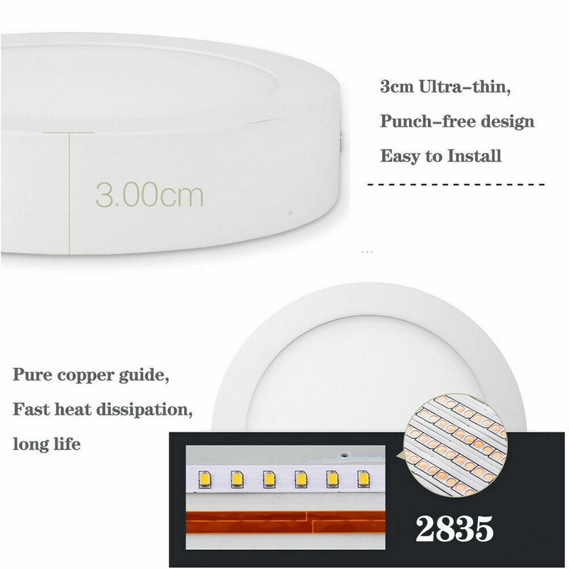 Dimmable Surface Mounted Led Panel Light Ceiling Down Lamp 10W 15W 25W 30W Round gallery