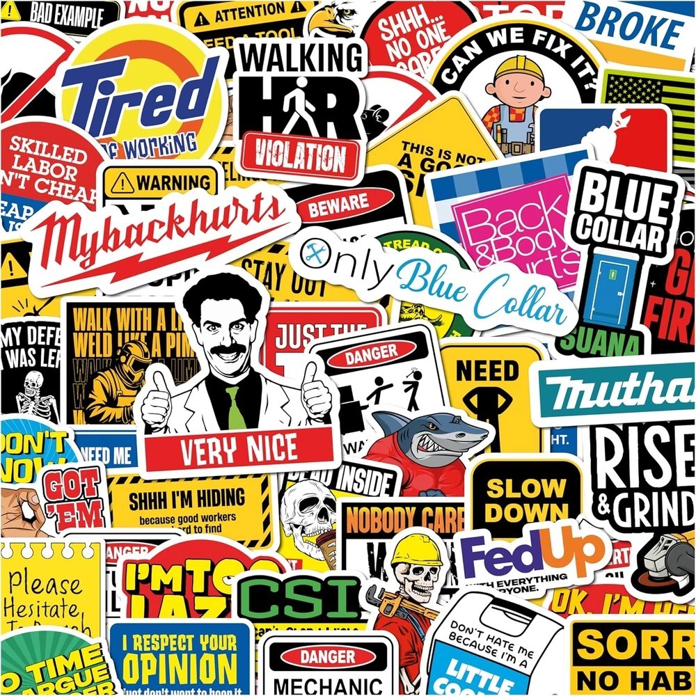 200 PCS Hard Hat Stickers for Adults - Vinyl & Waterproof Funny Stickers, Ideal gallery