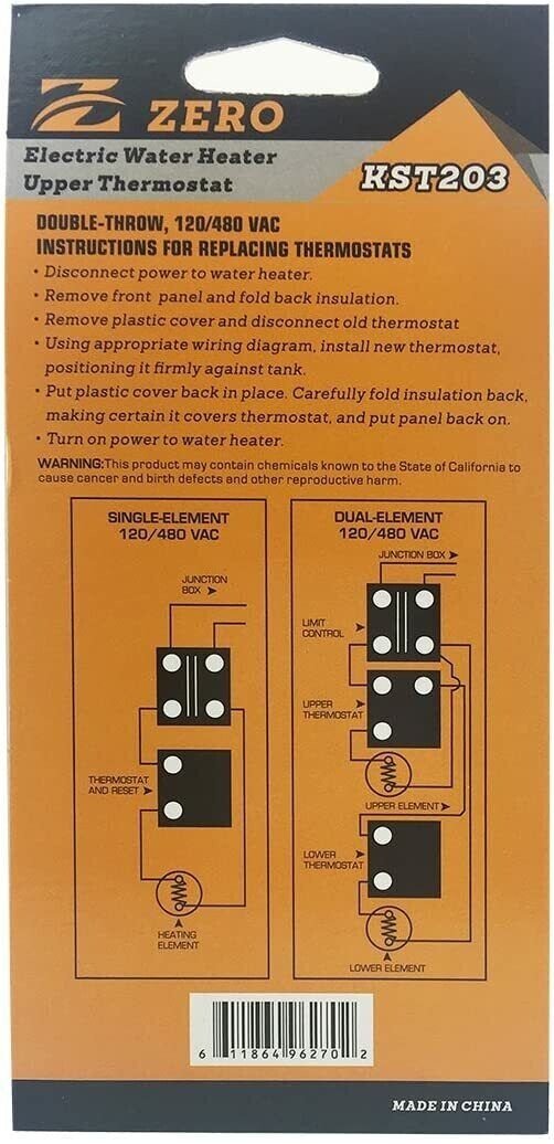 THERMOSTAT FOR SINGLE ELEMENT TANKS ELECTRIC WATER HEATER gallery