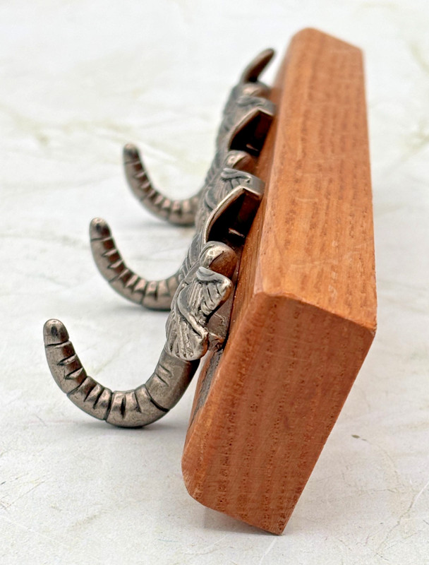 Artisan Signed Oak Dragonfly 3 Hook Key Rack Handmade 2024 Bradenton FL Bonefish gallery