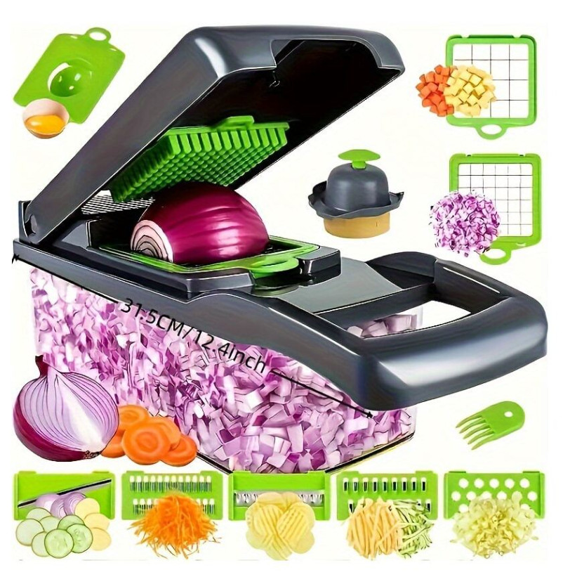 1 Set 16pcs Vegetable Chopper - Manual Slicer Grater Cutter with Container-NEW gallery
