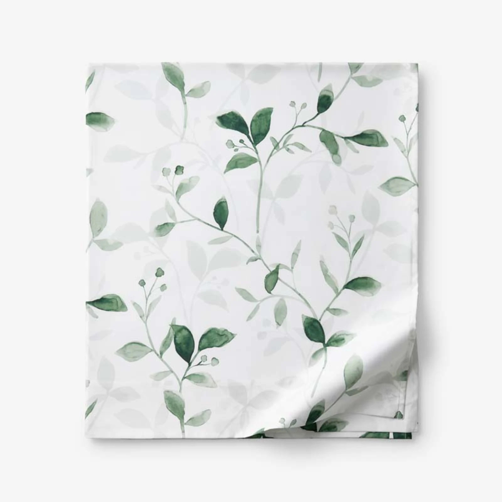 Botanic Meadow Premium Smooth Wrinkle-Free Sateen Flat Bed Sheet - Evergreen, Tw gallery