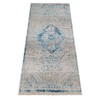 Machine Woven Crossweave Polyester 2'6''x9'10'' Runner Area Rug Oriental Blue BB gallery