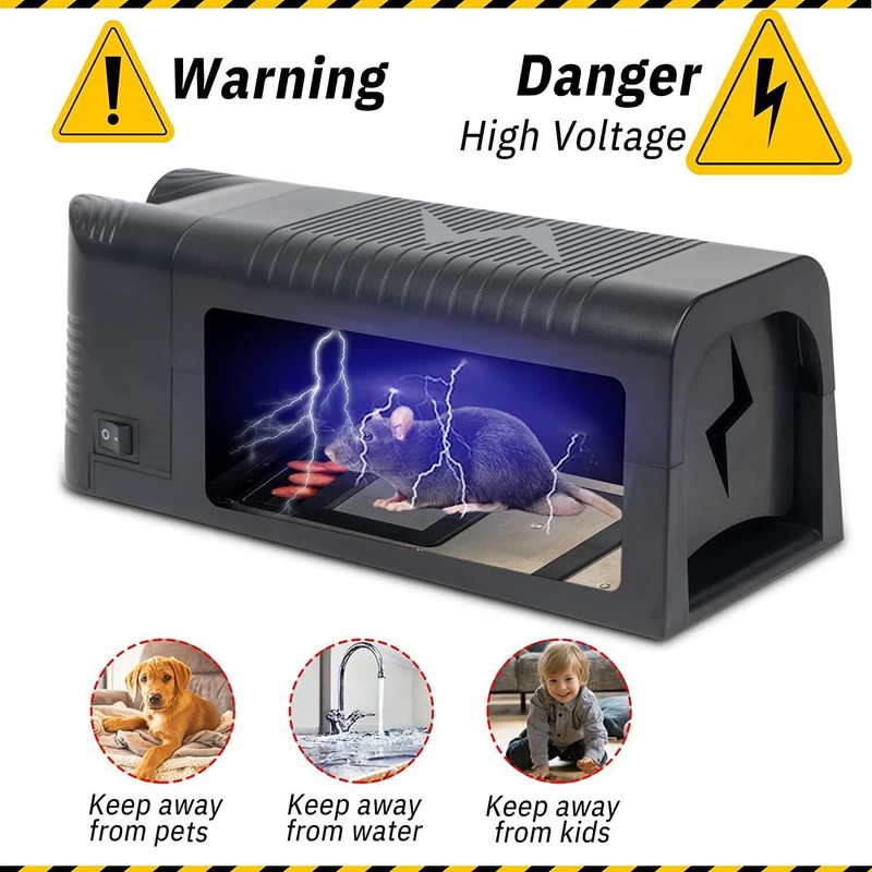 Upgraded Electronic Mouse Trap Control Kill Big Rat Pest Electric Rodent Zapper gallery