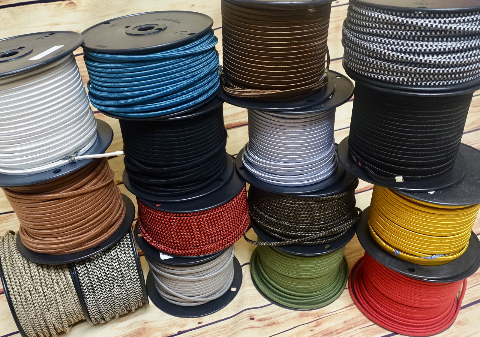 25' Cloth Covered 2-Wire Electrical Cord - Vintage Style Fabric Lamps, Fans, USA gallery