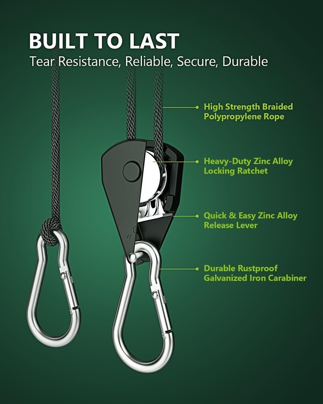 Adjustable Rope Hanger 2-Pack - 75 lbs Load Capacity for Versatile Hanging Use gallery