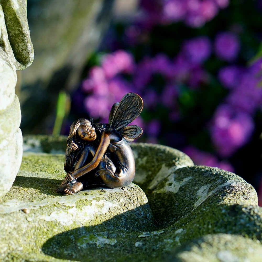 Miniature Garden Fairy Napping Statue for Terrariums Small Decor gallery