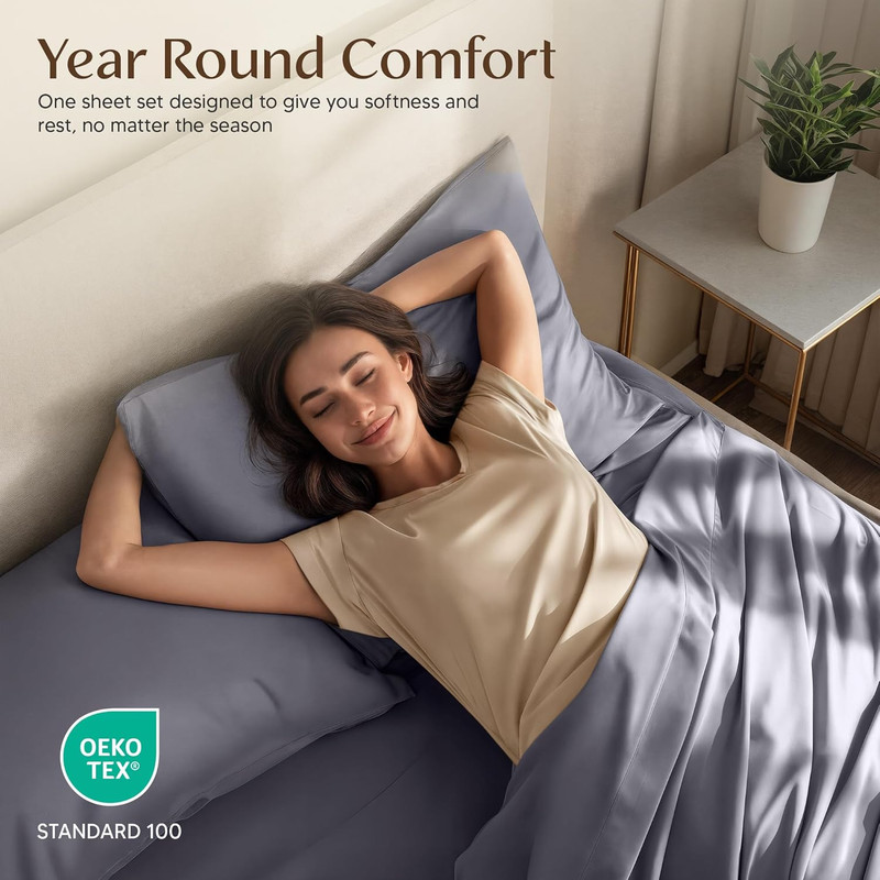 Queen Size Sheet Set – 4 Piece Bed Sheets, Soft and Breathable Microfiber, Inclu gallery
