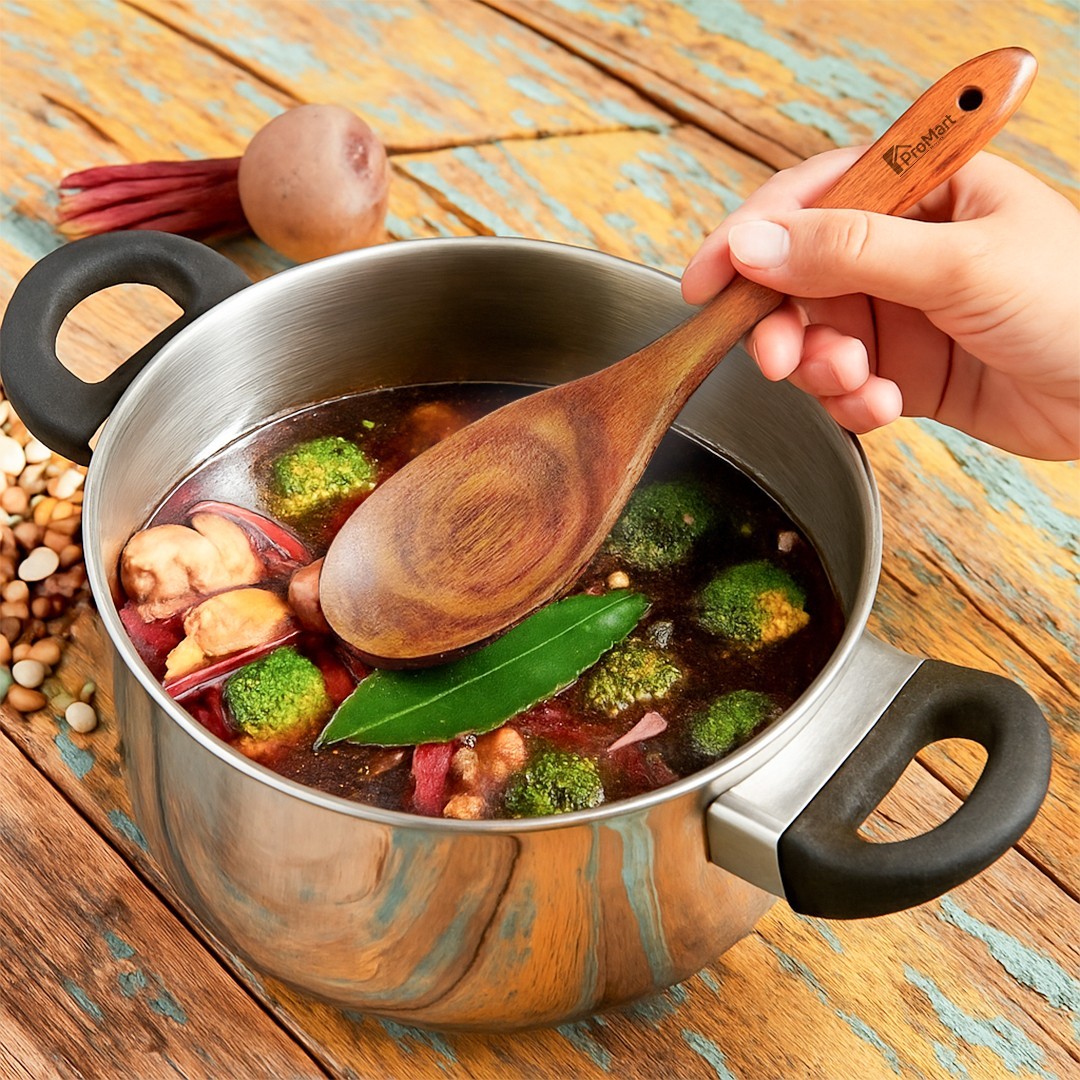 10-Piece Teak Wood Cooking Utensils Set - Sturdy, Lightweight & Heat-Resistant gallery