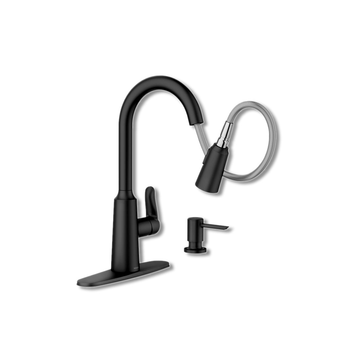 Moen Edwyn One Handle Matte Black Pull-Down Kitchen Faucet 87028BL gallery