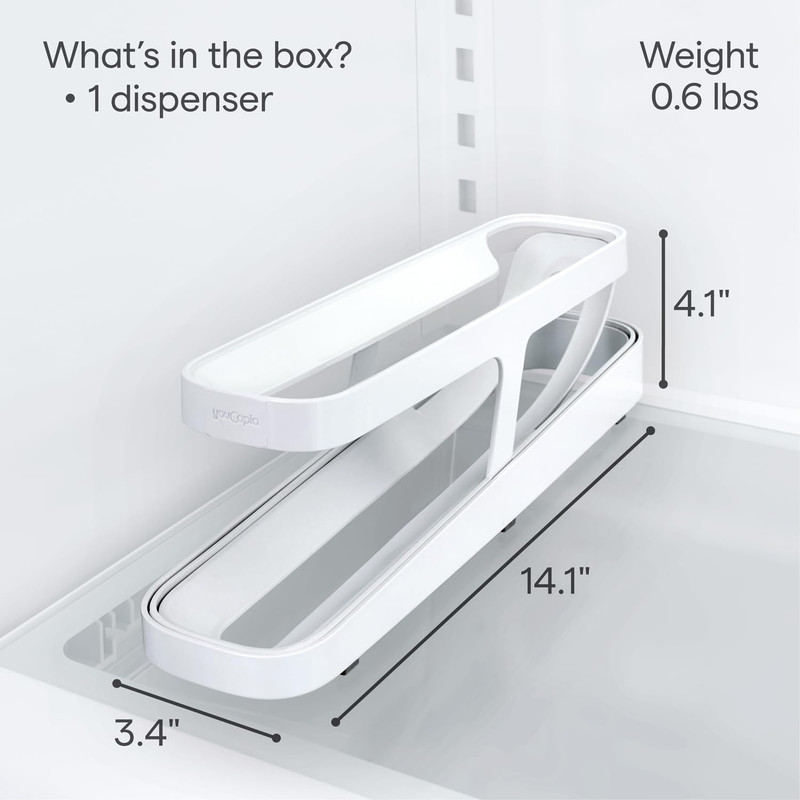 Youcopia Rolldown™ Egg Dispenser, Space-Saving Rolling Eggs Dispenser and Organi gallery