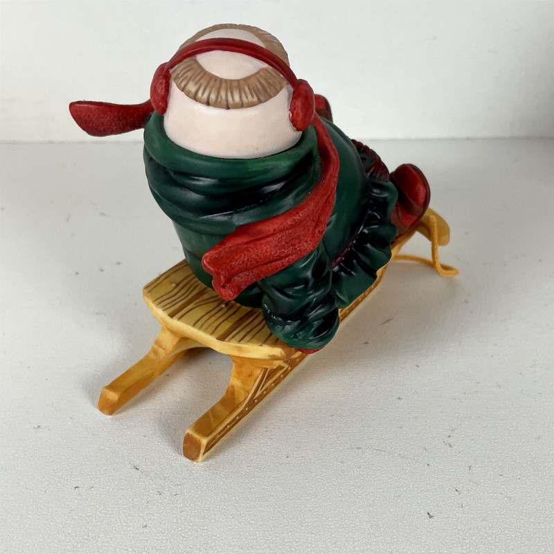 Dept 56 Solomon the Sledder MerryMakers Christmas Figurine 5in Ceramic gallery