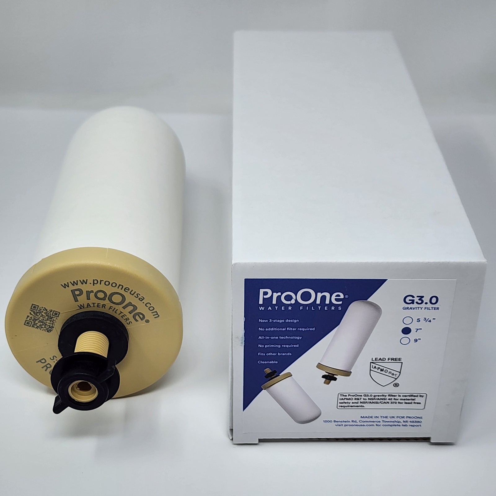 ProOne G3.0 7 Inch Ceramic Gravity Countertop Water Filter 3-Stage All-In-One gallery