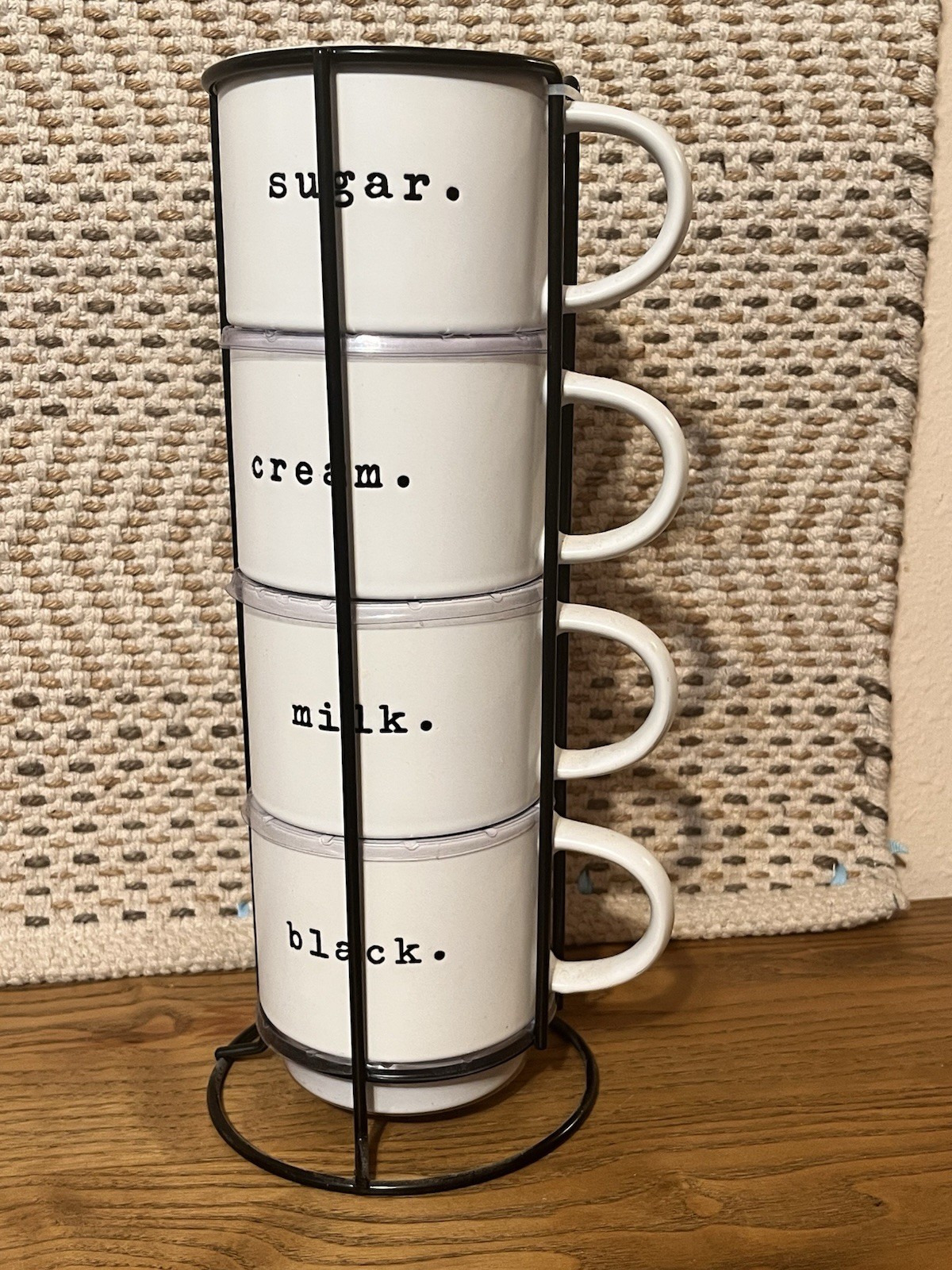 4 Cup 14oz Stackable Tower Mug Set with Metal Stand Nicole Miller New York gallery