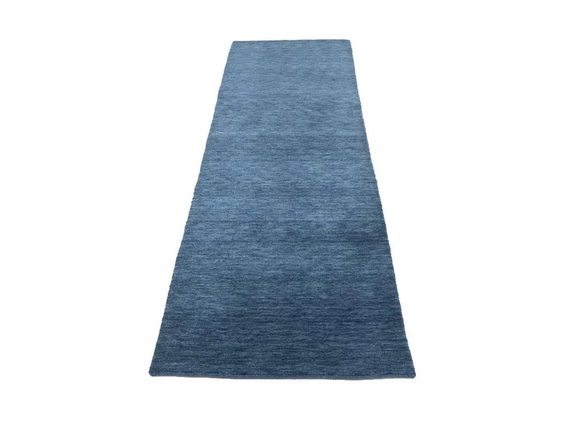 Steel Blue Solid Hand-Loomed 3X8 Gabbeh Wool Runner Rug Oriental Carpet 2'6x7'10 gallery