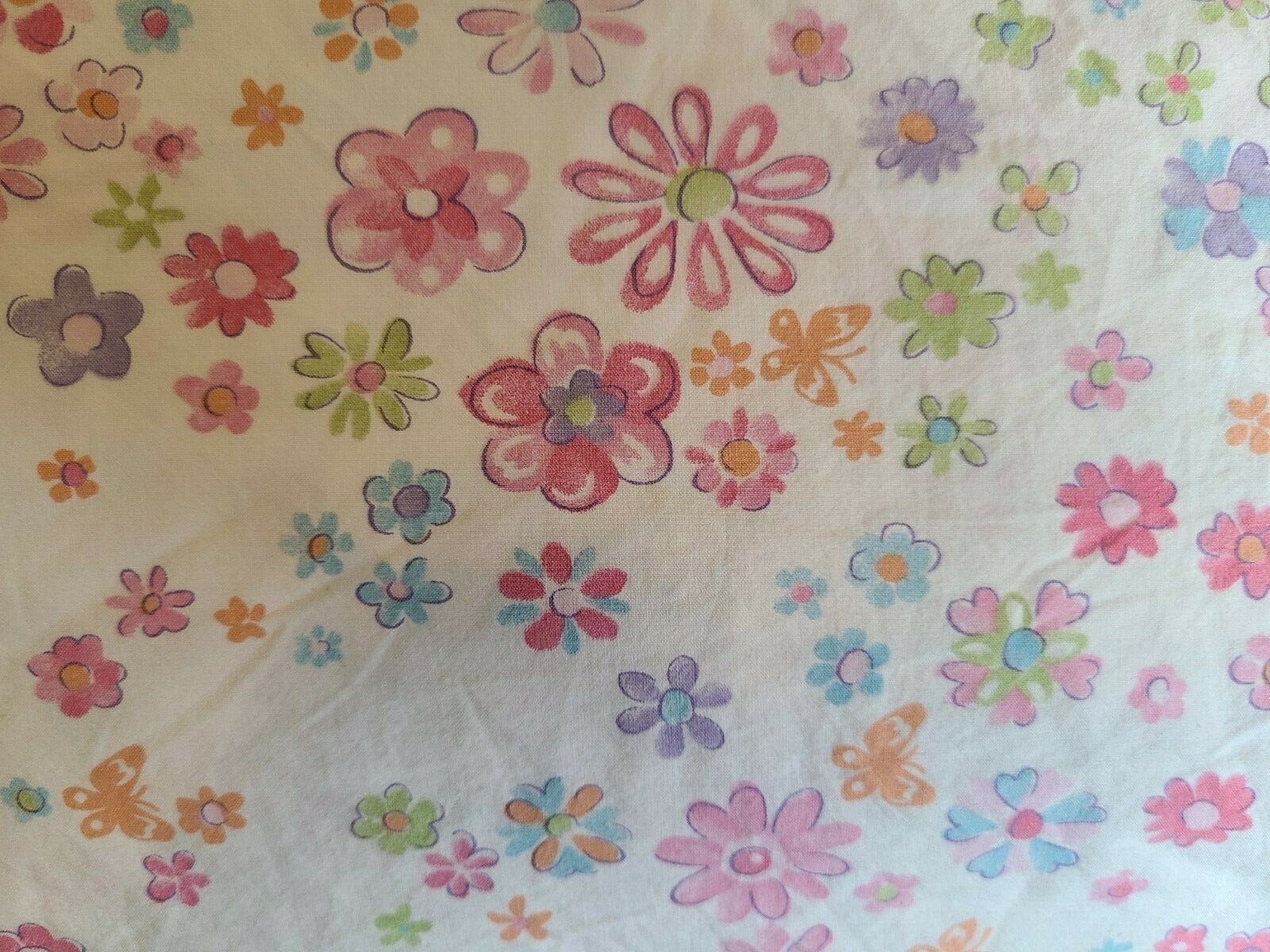 Pottery Barn Kids "Small Colorful Flowers" Twin Flat Sheet gallery