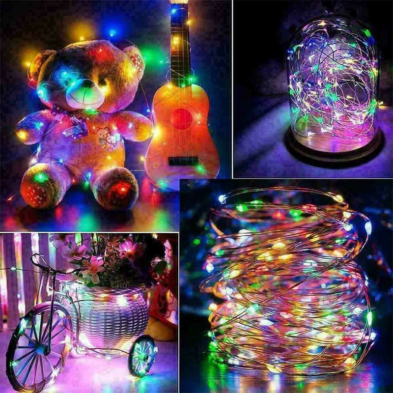 8 Modes 100 LED Mini String Lights Waterproof Copper Wire Fairy Outdoor Garden gallery