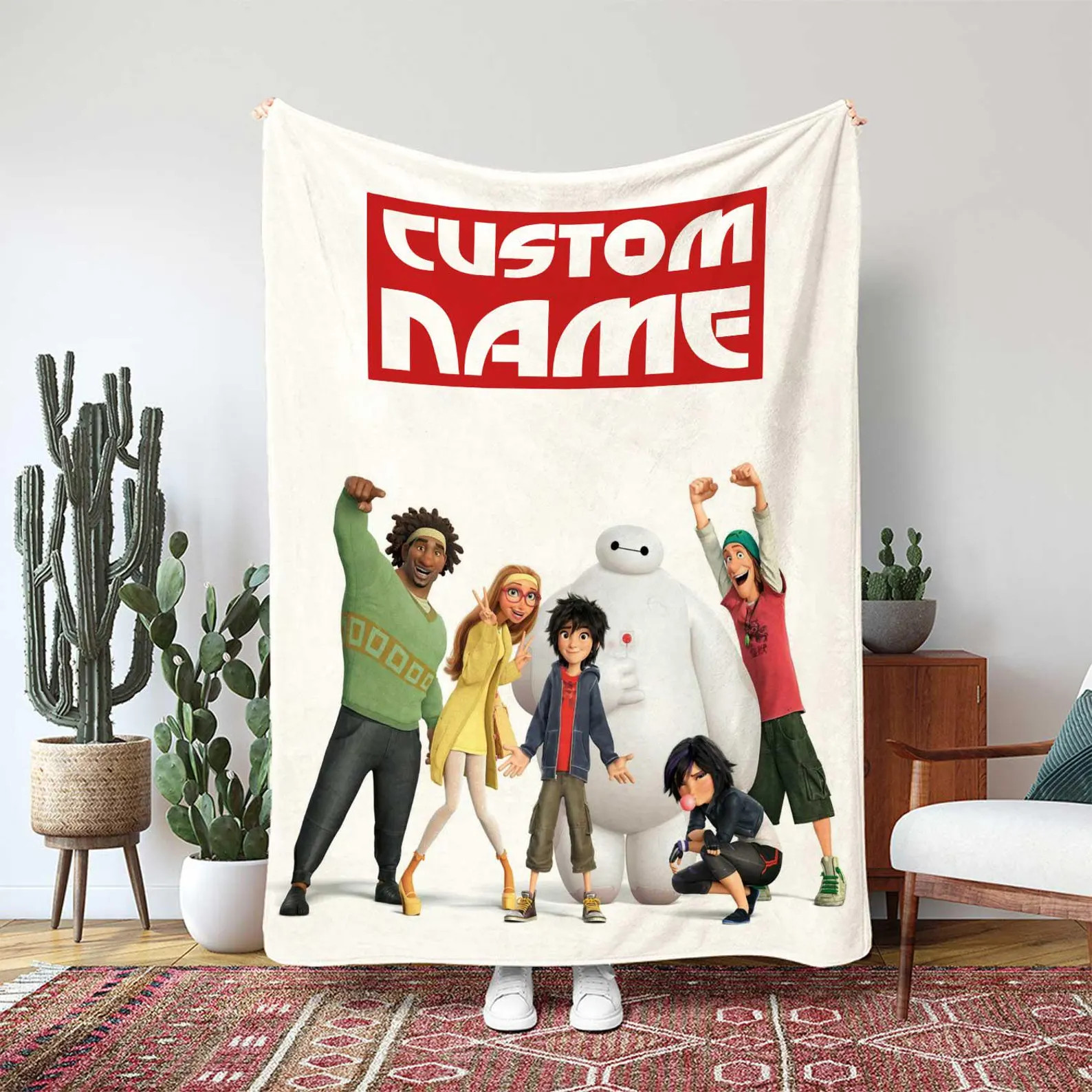 Disney Baymax Hiro Hamada Custom Blanket Gift For Fan, Kids gallery