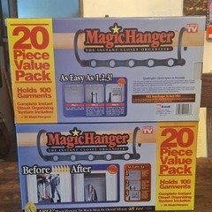 Magic Hanger Space-Saving Hanging Closet Organizer 20-Pack Plastic