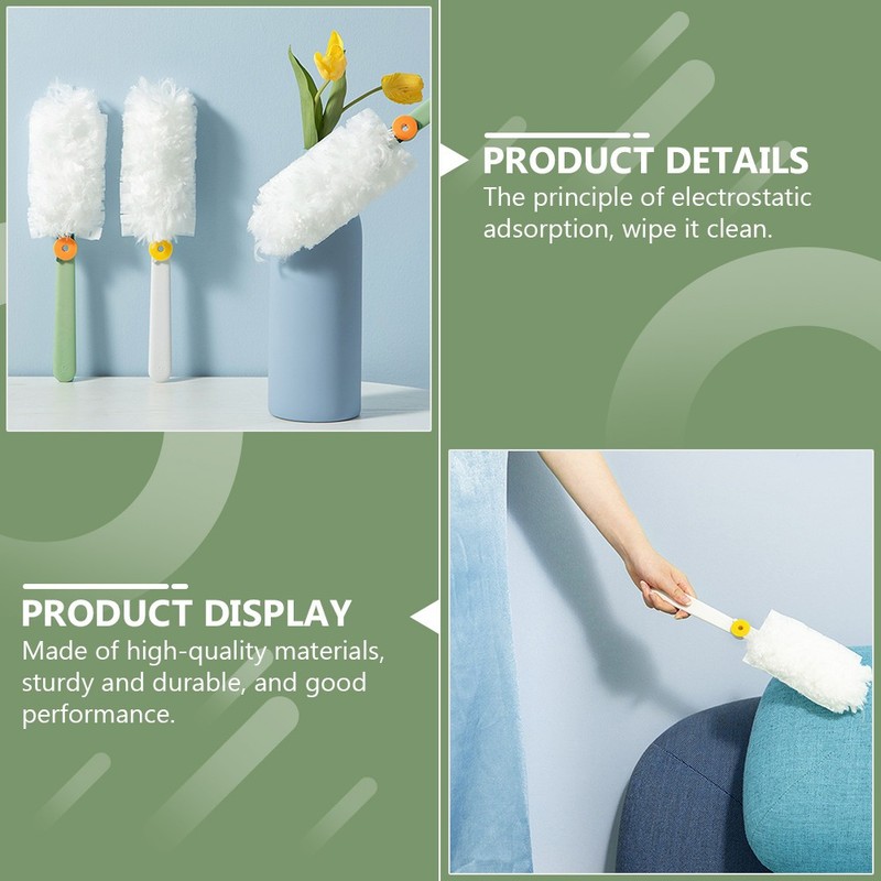2Pcs Household Electrostatic Hand Dusters White Non Shedding Cleaning Tools gallery