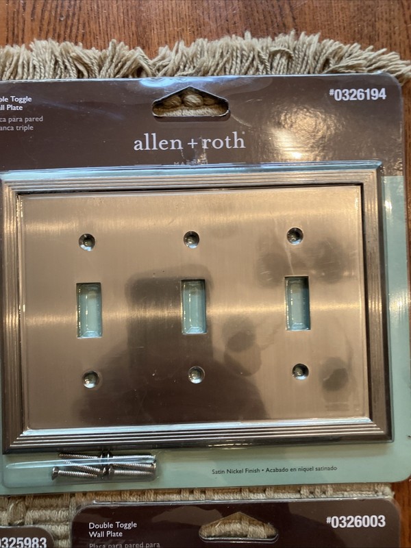Allen + Roth Triple/Double/Single Toggle Wall Plate Satin Nickel Light Switches gallery