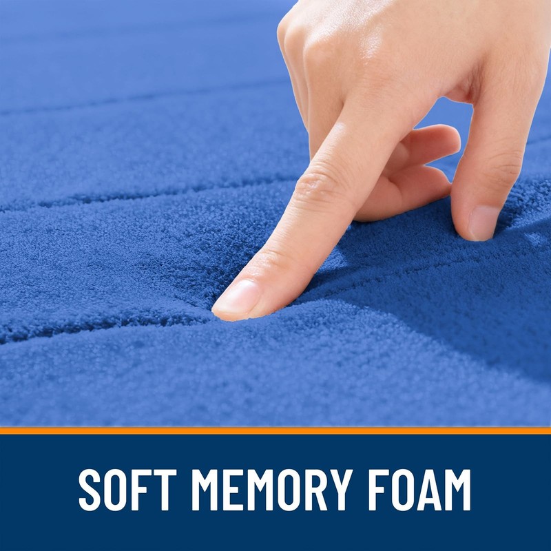 OLANLY Memory Foam Bath Mat 34x21, Super Soft 34" X 21", Deep Navy Blue gallery
