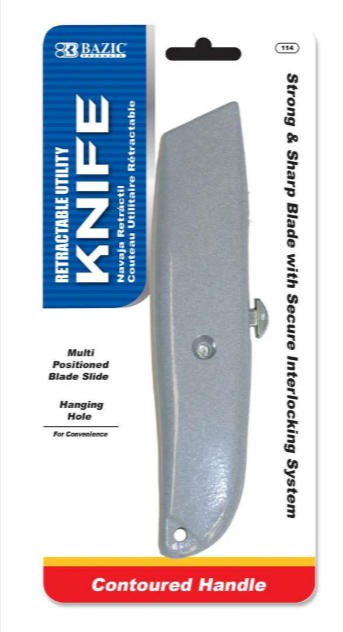 BAZIC Retractable Multipurpose Utility Knife, Box Cutter, Box Knife gallery