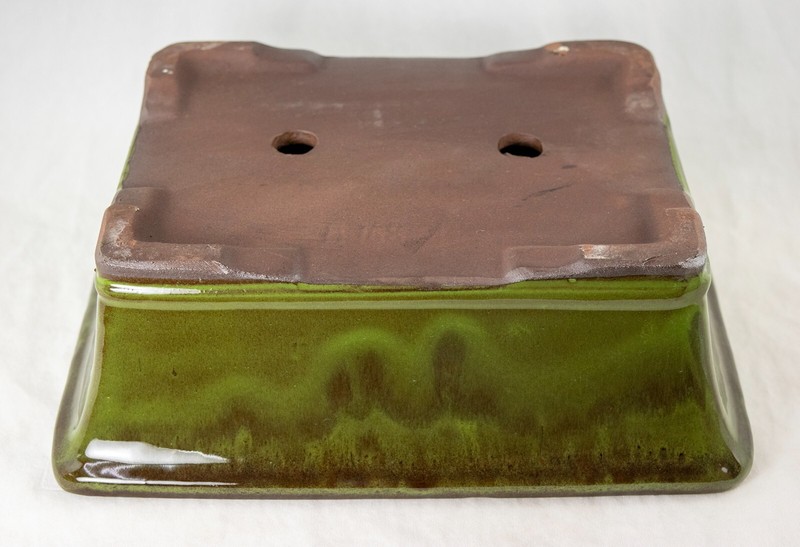 12" Rectangular Moss Green Glazed Cactus & Succulent, Bonsai Planter - Pot/Set gallery