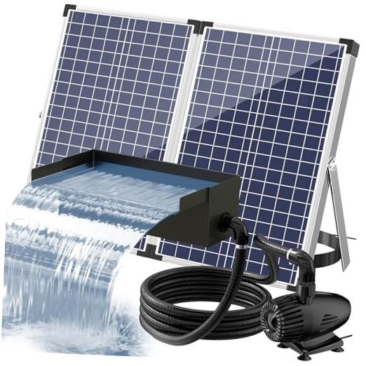 70W Solar Water Pump with Pond Waterfall Kit, 304 Stainless Steel Pond gallery