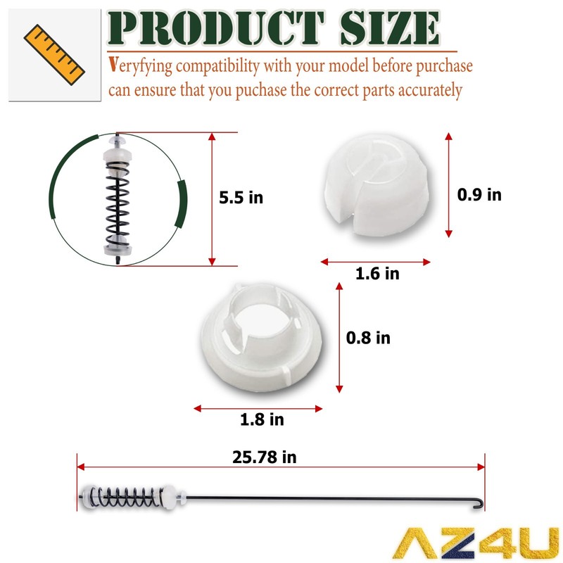 Washer Suspension Rod For Whirlpool WTW4800BQ0 WTW4800BQ1 WET4027HW0 WTW4616FW2 gallery